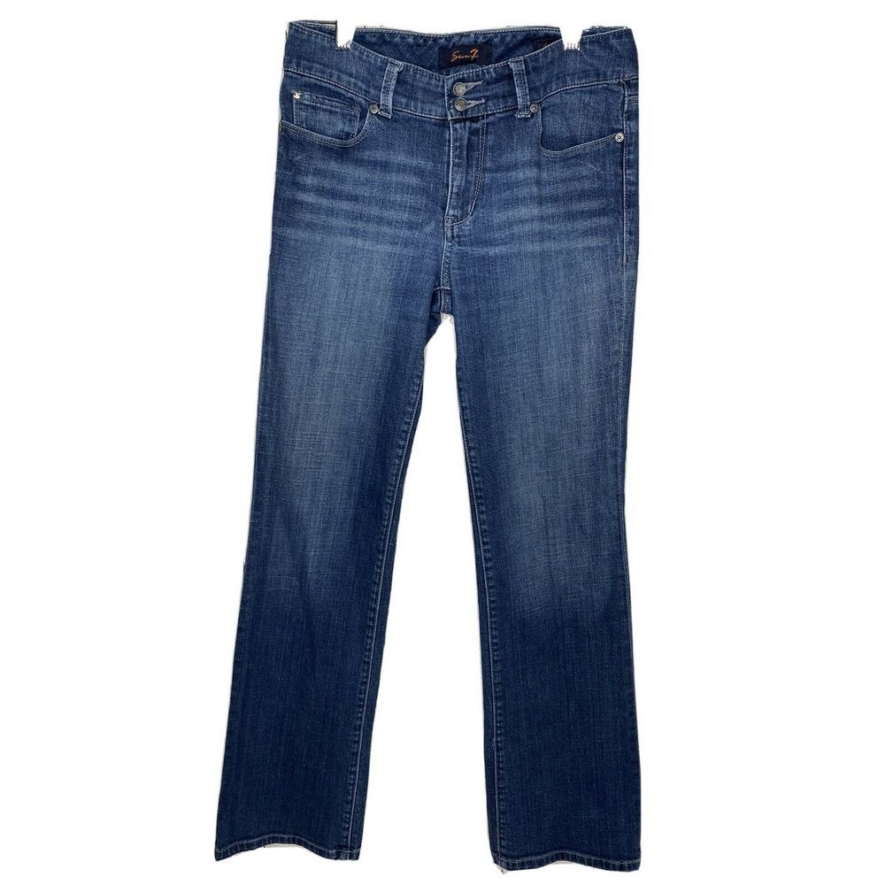 Seven7 Bootcut Medium Wash Double Button Jean Sz 6 - image 1